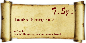 Thomka Szergiusz névjegykártya